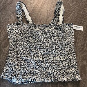 Smocked Stretchy Floral Tank Top